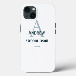 personalisiertes einfaches Monogramm Bräutigam Tea iPhone 13 Hülle