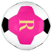 Personalisiertes einfaches Monogramm, Hot Pink Fußball (Gedreht)