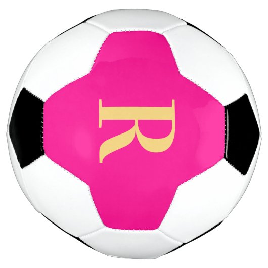 Personalisiertes einfaches Monogramm, Hot Pink Fußball (Gedreht)