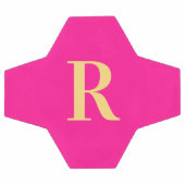 Personalisiertes einfaches Monogramm, Hot Pink Fußball (Flach)