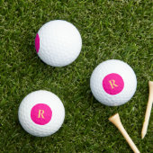 Personalisiertes einfaches Monogramm, Hot Pink Golfball (Insitu Gras)