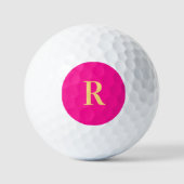 Personalisiertes einfaches Monogramm, Hot Pink Golfball (Vorderseite)