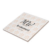 personalisiertes einfaches Monogramm Name Brautjun Fliese (Seite)