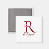 personalisiertes einfaches Monogramm Name Brautjun Magnet (Vorderseite/Rückseite)