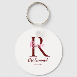 personalisiertes einfaches Monogramm Name Brautjun Schlüsselanhänger
