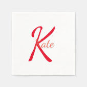 personalisiertes einfaches Monogramm Name Brautjun Serviette (Vorderseite)