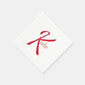 personalisiertes einfaches Monogramm Name Brautjun Serviette (Ecke)