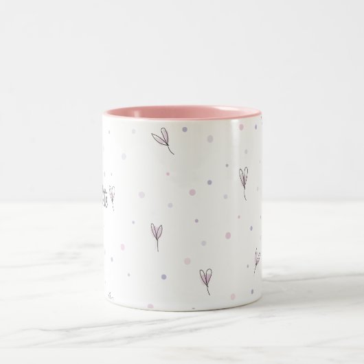 Personalisiertes, einfaches Namensvorlagenbüro in Zweifarbige Tasse (Mittel)