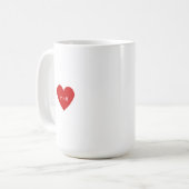 Personalisiertes einfaches rotes Herz Kaffeetasse (Vorderseite Links)