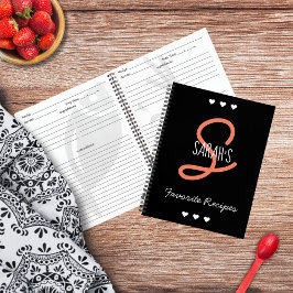 Personalisiertes einfaches Schwarzes Script Monogr Notizblock