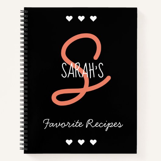 Personalisiertes einfaches Schwarzes Script Monogr Notizblock (Vorderseite)