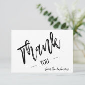 Personalisiertes einfaches Skriptflat Vielen Dank Dankeskarte (Stehend Vorderseite)