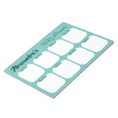 Personalisiertes, einfaches Wochenplannotiz Notizblock (angewinkelt)