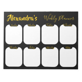 Personalisiertes, einfaches Wochenplannotiz Notizblock