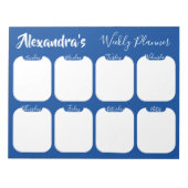 Personalisiertes, einfaches Wochenplannotiz Notizblock (Vorderseite)