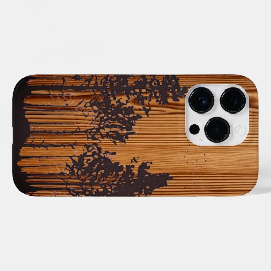 Personalisiertes eingraviertes Holz - Holz Case-Mate iPhone Hülle (Rückseite (Horizontal))