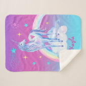 Personalisiertes Einhorn auf Wolken Sherpa Snuggy  Sherpadecke (Vorderseite (Horizontal))