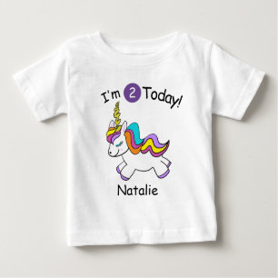 Personalisiertes Einhorn Baby T-shirt