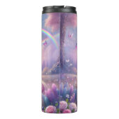 Personalisiertes Einhorn Coquette Butterfly Pink B Thermosbecher (Rückseite)
