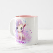 Personalisiertes Einhorn-Design Zweifarbige Tasse (Vorderseite Links)