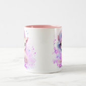 Personalisiertes Einhorn-Design Zweifarbige Tasse (Mittel)