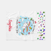 Personalisiertes Einhorn Doodle mit Pony Fleecedecke (Vorderseite (Horizontal))