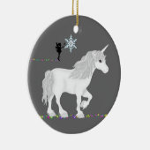 Personalisiertes Einhorn, Fee und Weihnachtsbaum Keramikornament (Rechts)