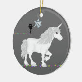 Personalisiertes Einhorn, Fee und Weihnachtsbaum Keramikornament (Links)