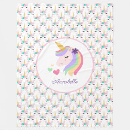 Personalisiertes Einhorn Fleecedecke