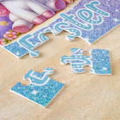 Personalisiertes Einhorn Frohe Ostern Puzzle (Seite)