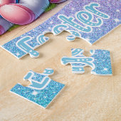 Personalisiertes Einhorn Frohe Ostern Puzzle (Seite)