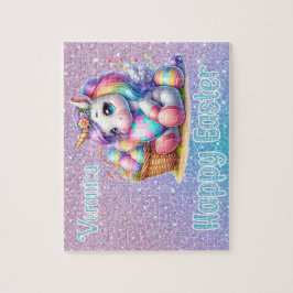 Personalisiertes Einhorn Frohe Ostern Puzzle