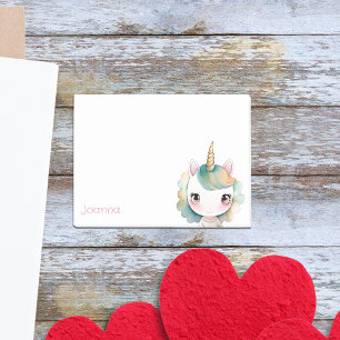 Personalisiertes Einhorn Girl mit Namen Post-it Klebezettel