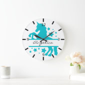 Personalisiertes Einhorn Große Wanduhr (Zuhause)