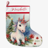 Personalisiertes Einhorn Großer Weihnachtsstrumpf (Vorderseite)