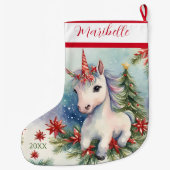 Personalisiertes Einhorn Großer Weihnachtsstrumpf (Rückseite)