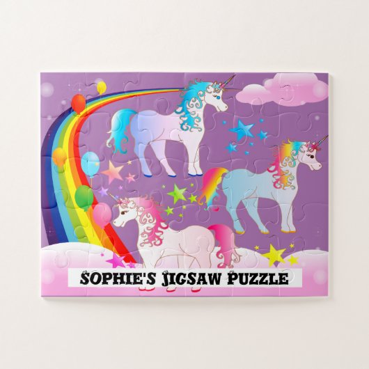Personalisiertes Einhorn Jigsaw Puzzle 100 Stücke (Horizontal)