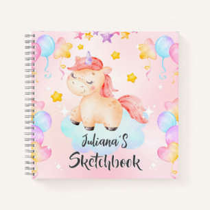 Personalisiertes Einhorn-Kinder-Skizzenbuch Notizblock