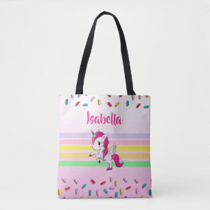 Personalisiertes Einhorn, Kuchen und Sprinklen Tasche