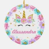 Personalisiertes Einhorn Magisches Gastgeschenk Keramik Ornament (Hinten)