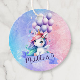 Personalisiertes Einhorn mit Balloons-Geschenktast Geschenkanhänger