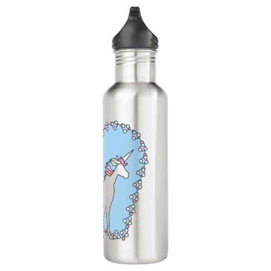 Personalisiertes Einhorn mit Herz Edelstahlflasche (Rechts)