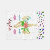 Personalisiertes Einhorn mit Pony Fleece Blanket (Vorderseite (Horizontal))