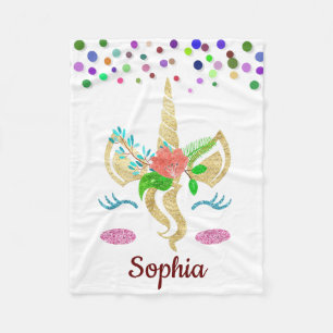 Personalisiertes Einhorn mit Pony Fleece Blanket