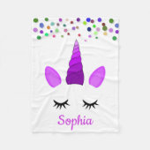 Personalisiertes Einhorn mit Pony Fleece Blanket (Vorderseite)