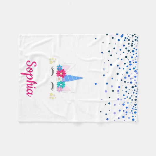 Personalisiertes Einhorn mit Pony Fleece Blanket (Vorderseite (Horizontal))