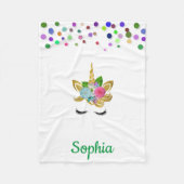 Personalisiertes Einhorn mit Pony Fleecedecke (Vorderseite)