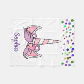 Personalisiertes Einhorn mit Pony Fleecedecke (Vorderseite (Horizontal))