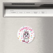 Personalisiertes Einhorn mit Schmetterling auf Nas Magnet (In Situ (Geschirrspüler))