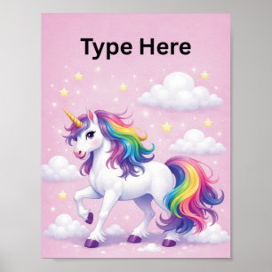 Personalisiertes Einhorn-Namensposter Poster